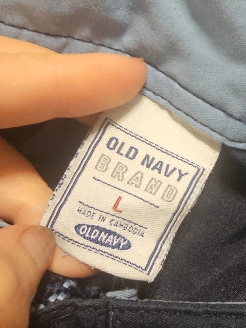Old Navy Black Swim Trunks with Blue Stripe